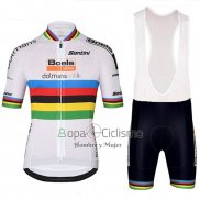 Uci Mondo Campione Leader Ropa Ciclismo Culotte Corto 2018 Hombre Mangas Cortas Boels Dolmans Blanco