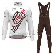 Ag2r Citroen Team Ropa Ciclismo Culotte Largo 2021 Mangas Largas Blanco