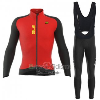 Ale Ropa Ciclismo Culotte Largo 2017 Hombre Mangas Largas Rojo