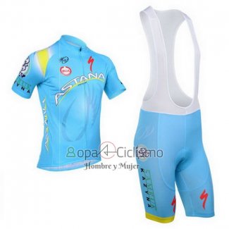 Astana Ropa Ciclismo Culotte Corto 2013 Mangas Cortas Azur