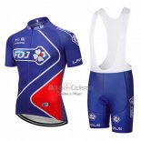 Fdj Ropa Ciclismo Culotte Corto 2018 Mangas Cortas Azul