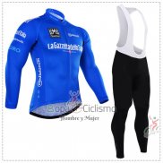 Giro d'Italia Ropa Ciclismo Culotte Largo 2016 Hombre Mangas Largas Azul y Blanco