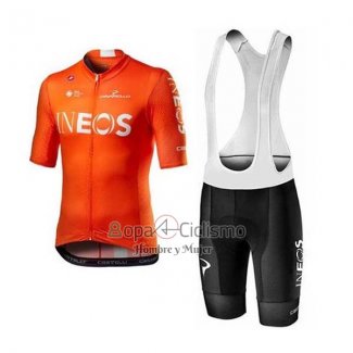 Ineos Ropa Ciclismo Culotte Corto 2020 Mangas Cortas Naranja