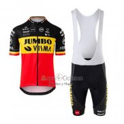 Jumbo Visma Ropa Ciclismo Culotte Corto 2020 Mangas Cortas Negro AMarillo Rojo