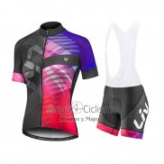 Liv Ropa Ciclismo Culotte Corto 2019 Mujer Mangas Cortas Violeta Rojo Negro