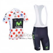 Movistar Lider Ropa Ciclismo Culotte Corto 2013 Hombre Mangas Cortas Blanco y Rojo