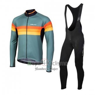 Nalini Ropa Ciclismo Culotte Largo 2020 Men Mangas Largas Verde Naranja