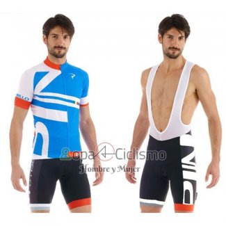 Pinarello Ropa Ciclismo Culotte Corto 2015 Hombre Mangas Cortas Blanco y Azul