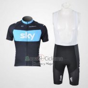 Sky Ropa Ciclismo Culotte Corto 2011 Mangas Cortas Negro y Azul