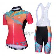 Steep Ropa Ciclismo Culotte Corto 2023 Mujer Mangas Cortas Rojo Negro