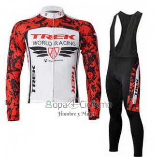 Trek Ropa Ciclismo Culotte Largo 2011 Mangas Largas Rojo y Blanco