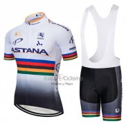 Uci Mondo Campione Ropa Ciclismo Culotte Corto 2018 Hombre Mangas Cortas AStana Blanco