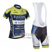 Vini Fantini Ropa Ciclismo Culotte Corto 2013 Hombre Mangas Cortas Verde y Azul