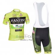 Vini Fantini Ropa Ciclismo Culotte Corto 2013 Hombre Mangas Cortas Verde y Negro