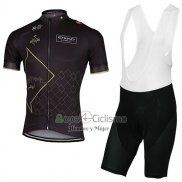 Abu Dhabi Tour Ropa Ciclismo Culotte Corto 2017 Hombre Mangas Cortas Negro