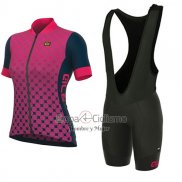 Ale Excel Bolas Ropa Ciclismo Culotte Corto 2017 Mujer Mangas Cortas Negro y Rosa