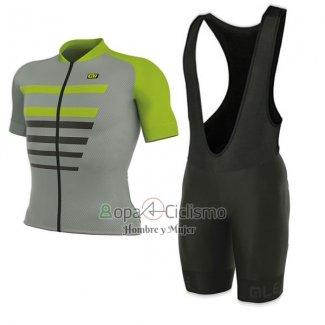 Ale Prr 2.20 Piuma Ropa Ciclismo Culotte Corto 2017 Hombre Mangas Cortas Verde y Gris