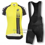 Assos Ropa Ciclismo Culotte Corto 2016 Mujer Mangas Cortas Negro y AMarillo