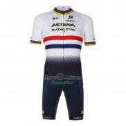 Astana Qazaqstan Team Ropa Ciclismo Culotte Corto 2023 Mangas Cortas Blanco