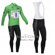 Cannondale Lider Ropa Ciclismo Culotte Largo 2013 Hombre Mangas Largas Verde y Blanco