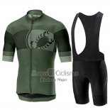 Castelli Ruota Ropa Ciclismo Culotte Corto 2019 Hombre Mangas Cortas Negro Verde