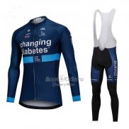 Changing Diabetes Ropa Ciclismo Culotte Largo 2018 Hombre Mangas Largas Azul