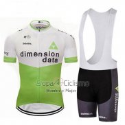 Dimension Data Ropa Ciclismo Culotte Corto 2018 Mangas Cortas Blanco y Verde