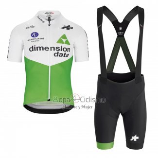 Dimension Data Ropa Ciclismo Culotte Corto 2019 Mangas Cortas Verde Blanco