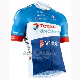 Direct Energie Ropa Ciclismo Culotte Corto 2019 Hombre Mangas Cortas Azul Blanco