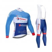 Direct Energie Ropa Ciclismo Culotte Largo 2019 Hombre Mangas Largas Azul Blanco