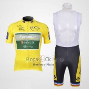 Europcar Lider Ropa Ciclismo Culotte Corto 2011 Hombre Mangas Cortas AMarillo