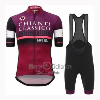 Giro d'Italia Ropa Ciclismo Culotte Corto 2019 Hombre Mangas Cortas Violeta