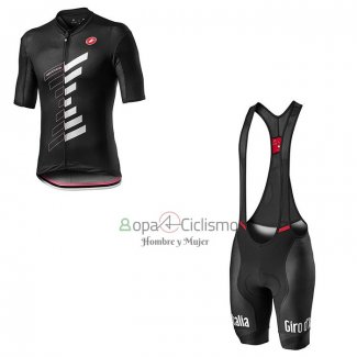 Giro d'Italia Ropa Ciclismo Culotte Corto 2020 Hombre Mangas Cortas Negro Blanco