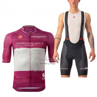 Giro d'Italia Ropa Ciclismo Culotte Corto 2023 Hombre Mangas Cortas Violeta