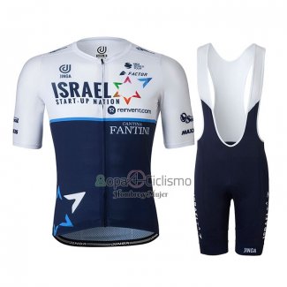 Israel Ciclismo Academy Ropa Ciclismo Culotte Corto 2021 Men Mangas Cortas Azule Blanco