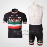 Katusha Ropa Ciclismo Culotte Corto 2010 Mangas Cortas Negro