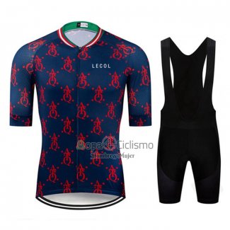 Le Col Ropa Ciclismo Culotte Corto 2020 Hombre Mangas Cortas APagado Azul Rojo