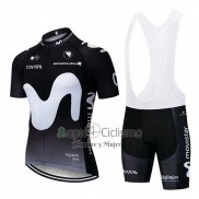 Movistar Ropa Ciclismo Culotte Corto 2019 Mangas Cortas Negro Blanco