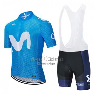 Movistar Ropa Ciclismo Culotte Corto 2020 Mangas Cortas Azul