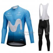 Movistar Ropa Ciclismo Culotte Largo 2018 Mangas Largas Azul