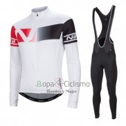 Nalini Ropa Ciclismo Culotte Largo 2016 Men Mangas Largas Rojo y Blanco