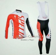 Specialized Ropa Ciclismo Culotte Largo 2015 Hombre Mangas Largas Rojo y Blanco