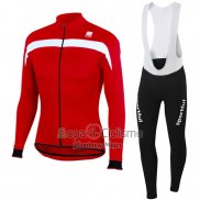 Sportful Ropa Ciclismo Culotte Largo 2016 Hombre Mangas Largas Rojo y Blanco