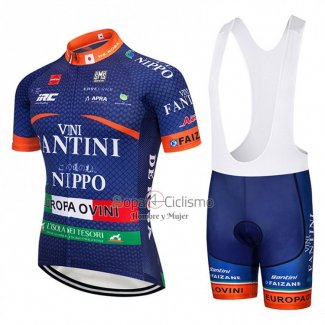 Vini Fantini Ropa Ciclismo Culotte Corto 2018 Hombre Mangas Cortas Profundo Azul