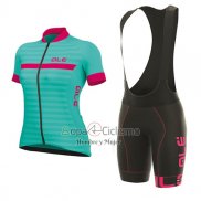 Ale Excel Riviera Ropa Ciclismo Culotte Corto 2017 Mujer Mangas Cortas Azul Claro y Rosa