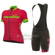 Ale Excel Riviera Ropa Ciclismo Culotte Corto 2017 Mujer Mangas Cortas Rojo y Verde