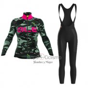 Ale Ropa Ciclismo Culotte Largo 2017 Mujer Mangas Largas Camo Negro