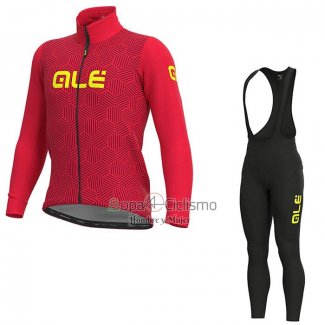 Ale Ropa Ciclismo Culotte Largo 2021 Hombre Mangas Largas Rojo