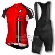 Assos Ropa Ciclismo Culotte Corto 2016 Mujer Mangas Cortas Negro y Rojo