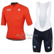 Bahrain Merida Ropa Ciclismo Culotte Corto 2017 Mangas Cortas Naranja